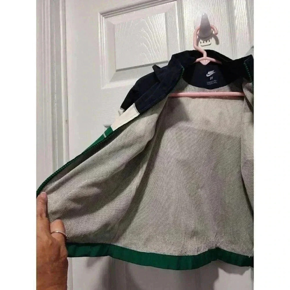 Nike Toddler Full Zip Jacket with Hood and Swoosh Blue white & green. 3T EUC - Picture 7 of 7